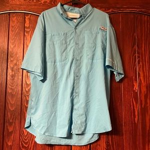 Mens Columbia Short Sleeve Button Up Shirt